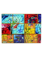 CHALLAH BOARD GLASS CHAGALL STAINED GLASS