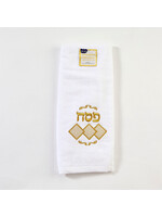 PASSOVER HAND TOWEL GOLD "PESACH" AND THREE  MATZAH EMBROIDERY