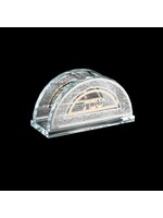 NAPKIN HOLDER CRYSTAL SILVER AND GOLD LASER CUT METAL "SHABBAT"