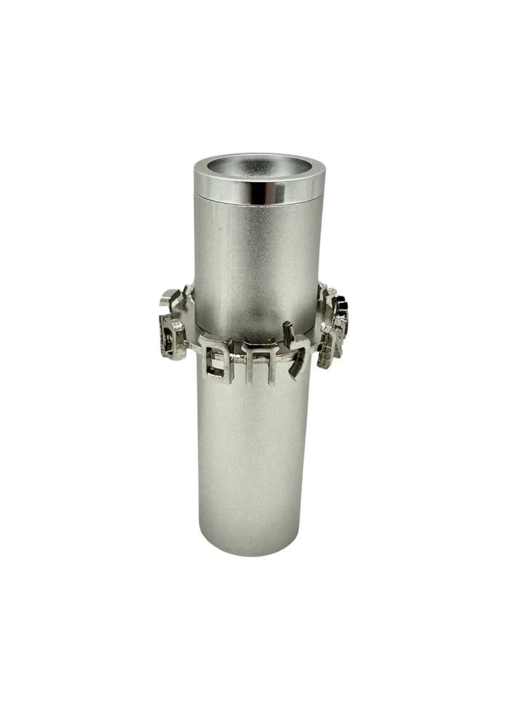 SALT SHAKER 3D HAMOTZI SILVER ANODIZED ALUMINIUM
