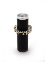 SALT SHAKER 3D "HAMOTZI" BLACK ANODIZED ALUMINIUM