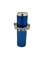 SALT SHAKER 3D "HAMOTZI" BLUE ANODIZED ALUMINIUM