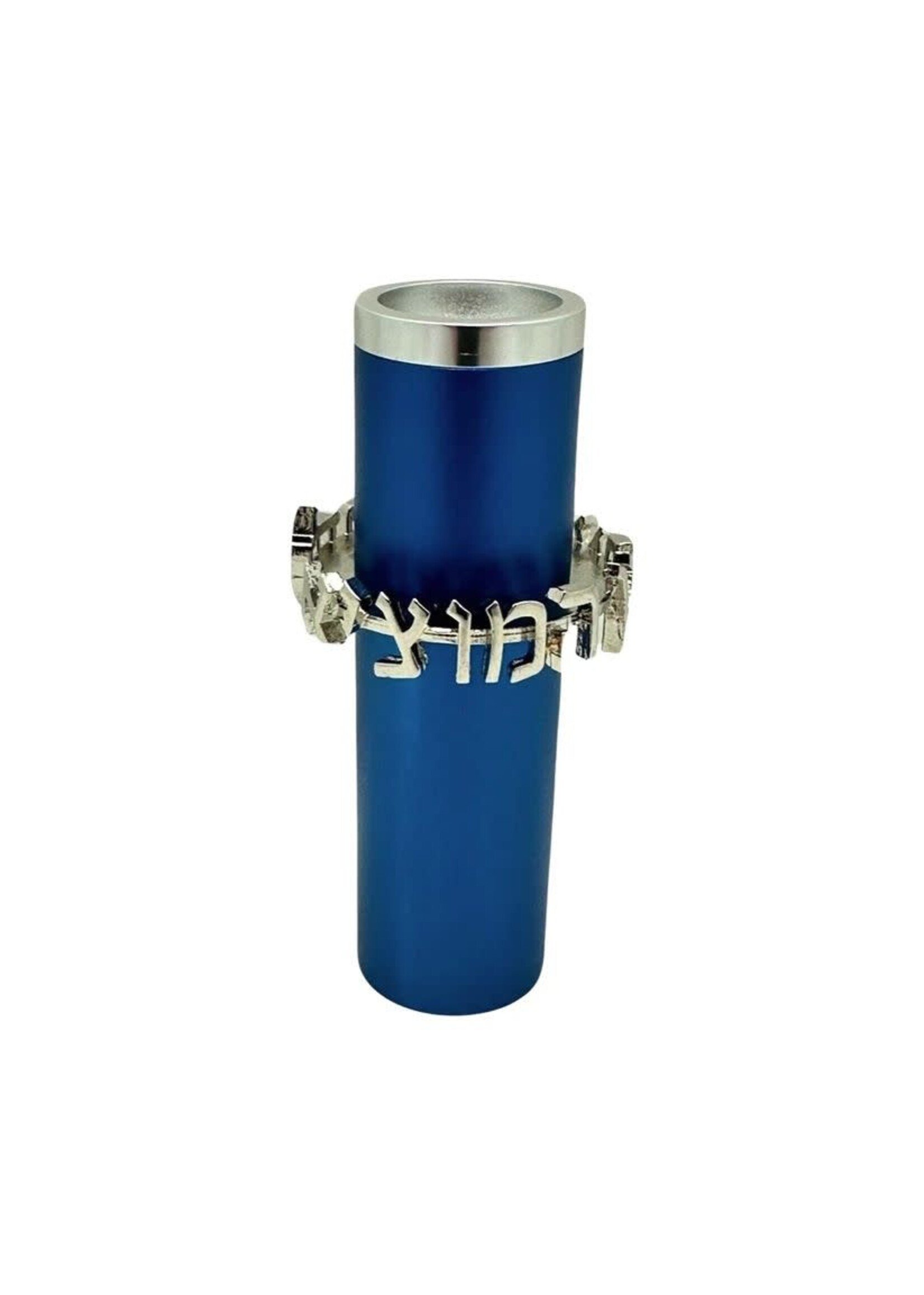 SALT SHAKER 3D "HAMOTZI" BLUE ANODIZED ALUMINIUM