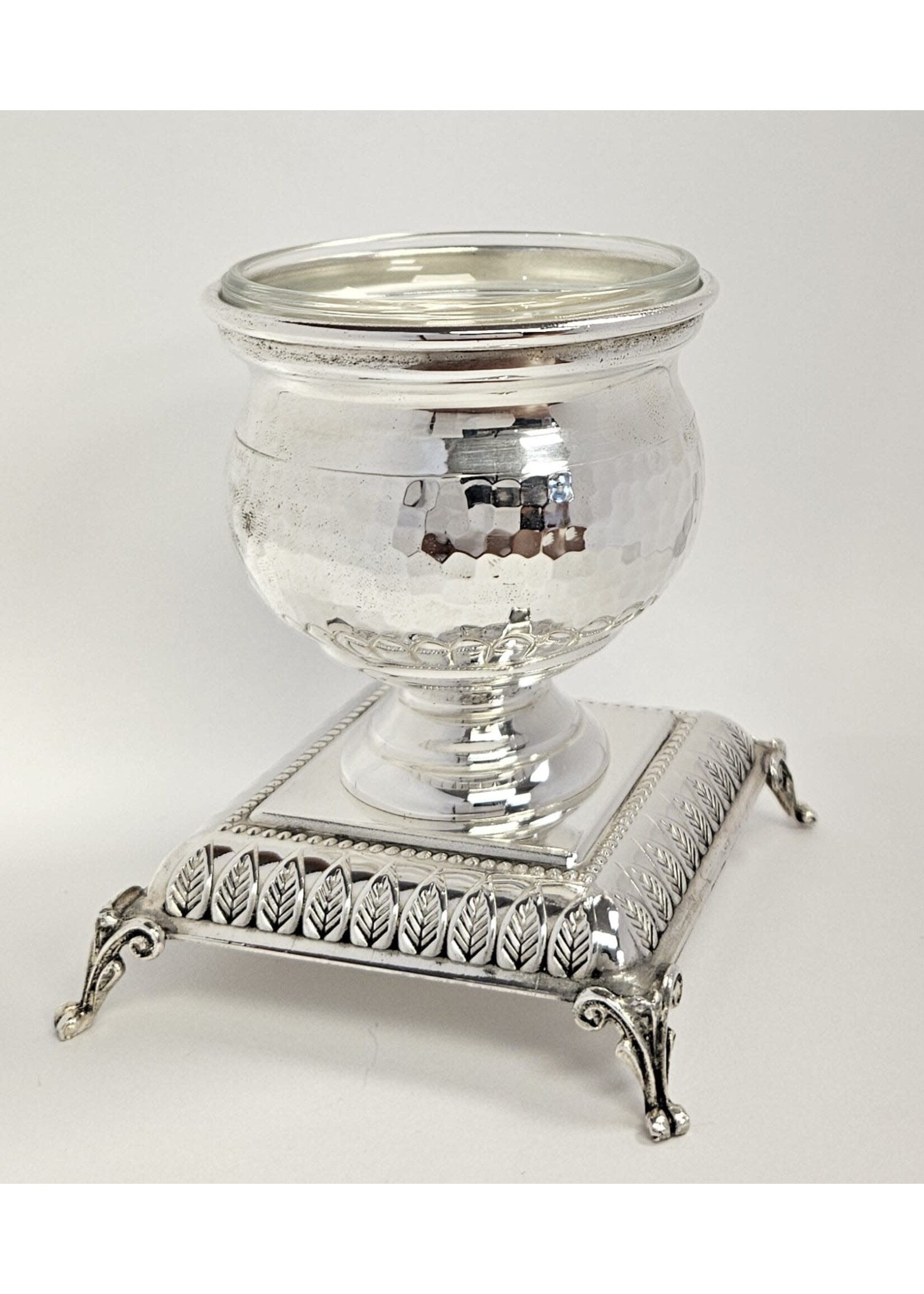 SALT DISH SILVER DIPPED LEAVES DESIGN