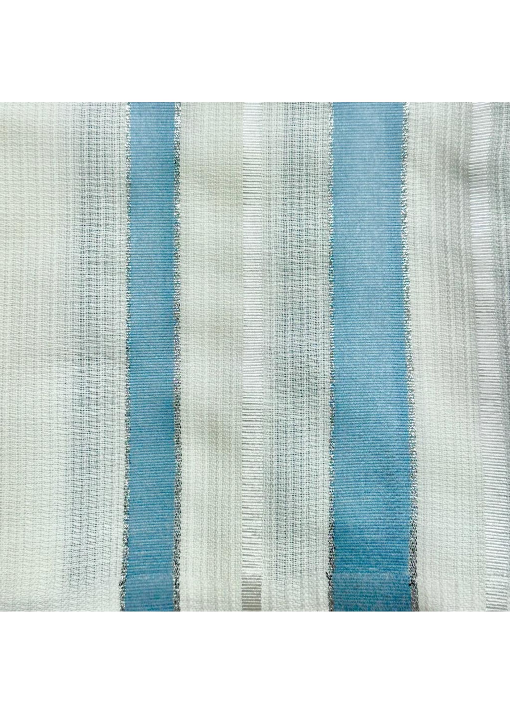 TALIS WOOL NON-SLIP 50  SEFARDI AVODAS YAD BLUE & SILVER