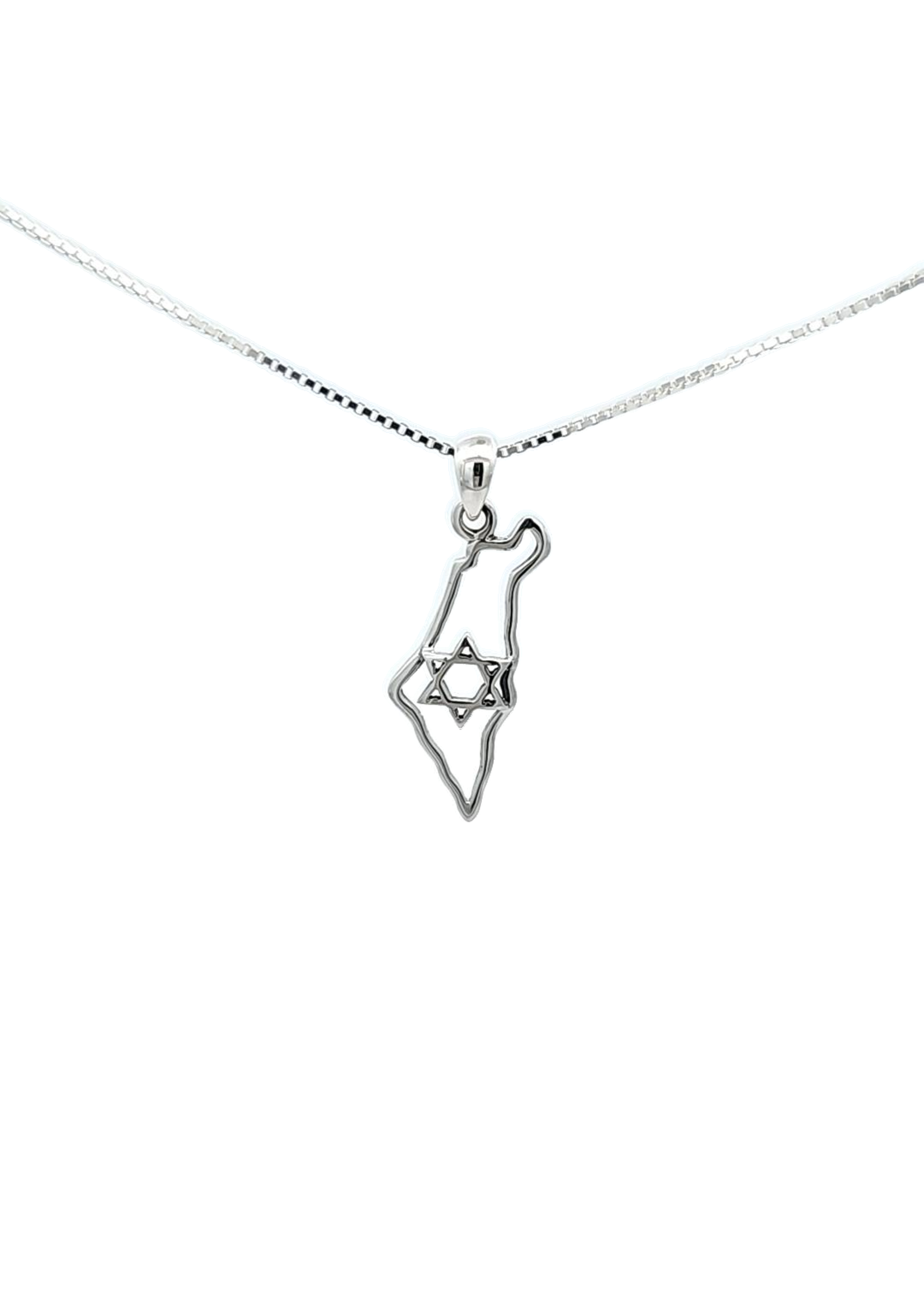 NECKLACE STAR OF DAVID IN LAND OF ISRAEL