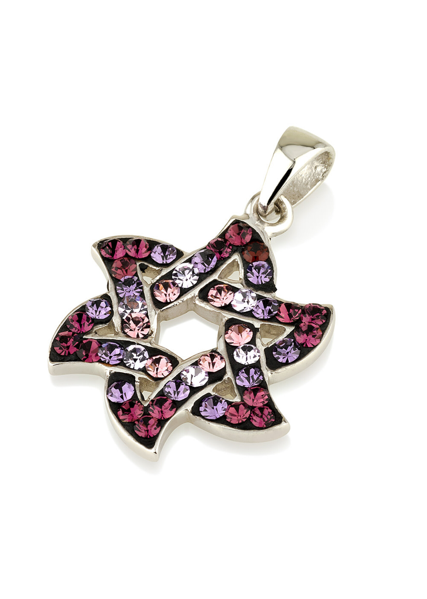 NECKLACE PINK CRYSTAL FLORAL STAR