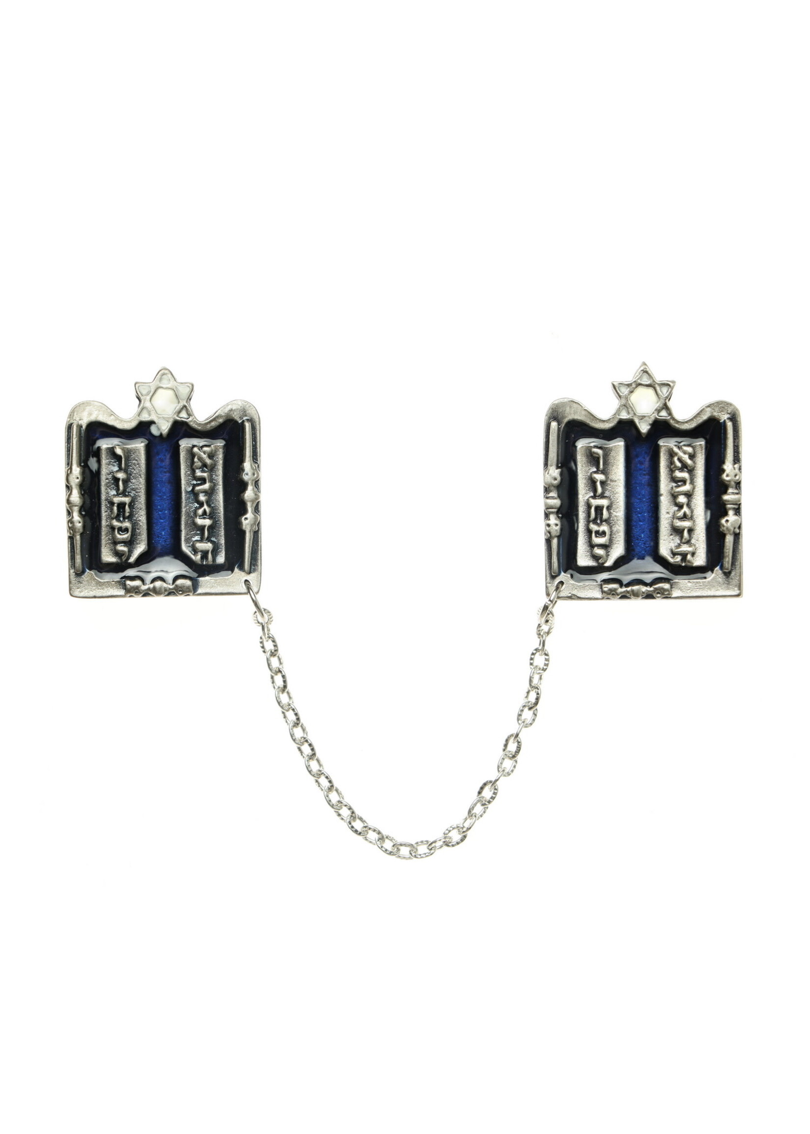 TALLIT CLIPS BLUE ENAMEL LUCHOT