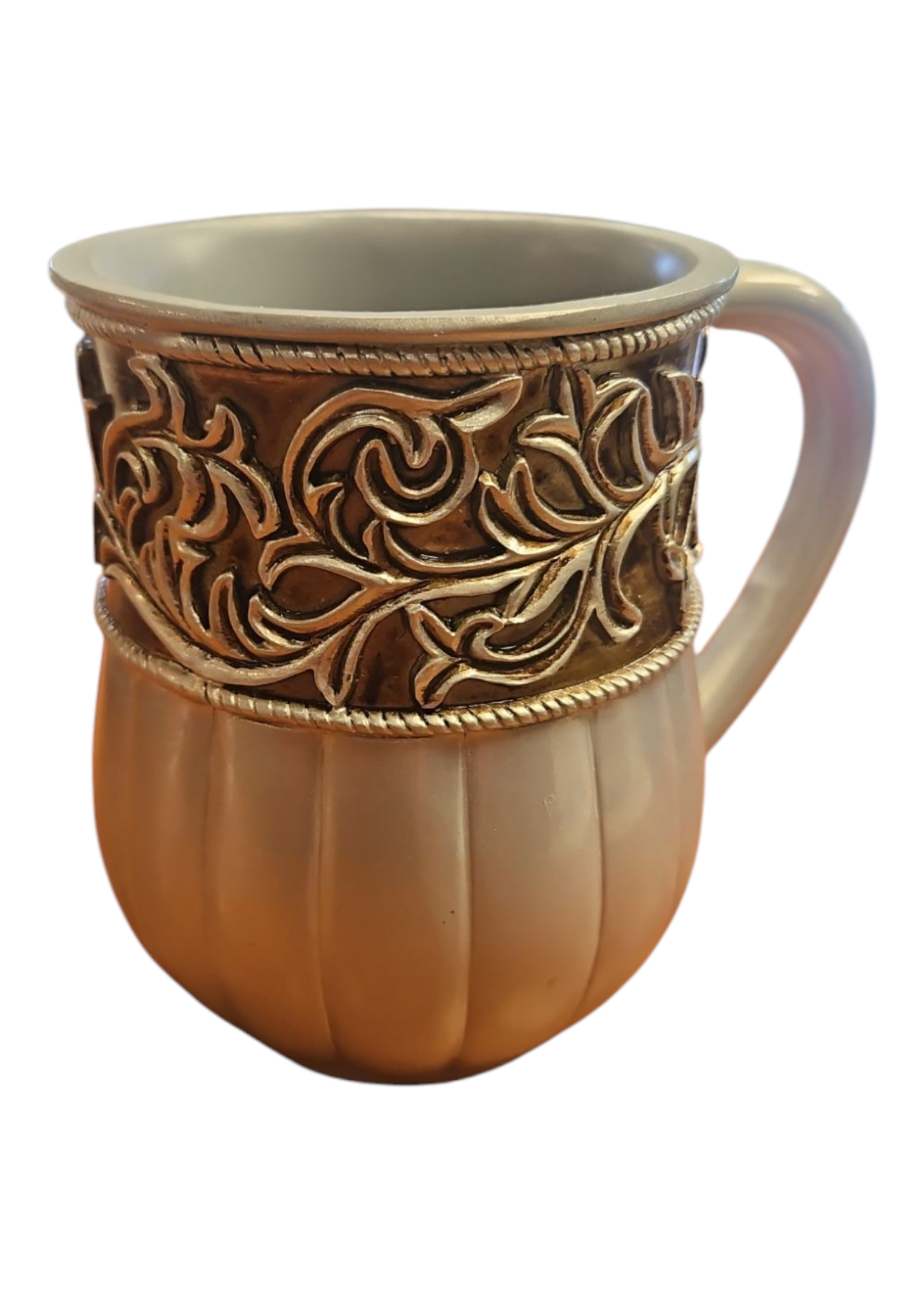 WASH CUP SILVER & GOLD  FILIGREE BORDER
