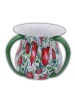 WASH CUP POMEGRANATES PAINTED PLASTIC