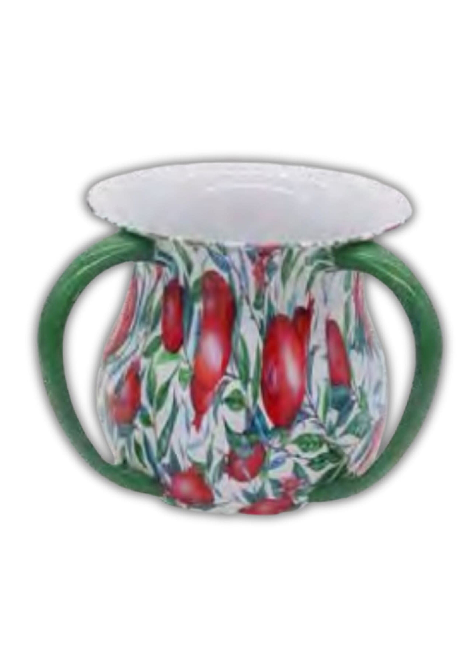 WASH CUP POMEGRANATES PAINTED PLASTIC