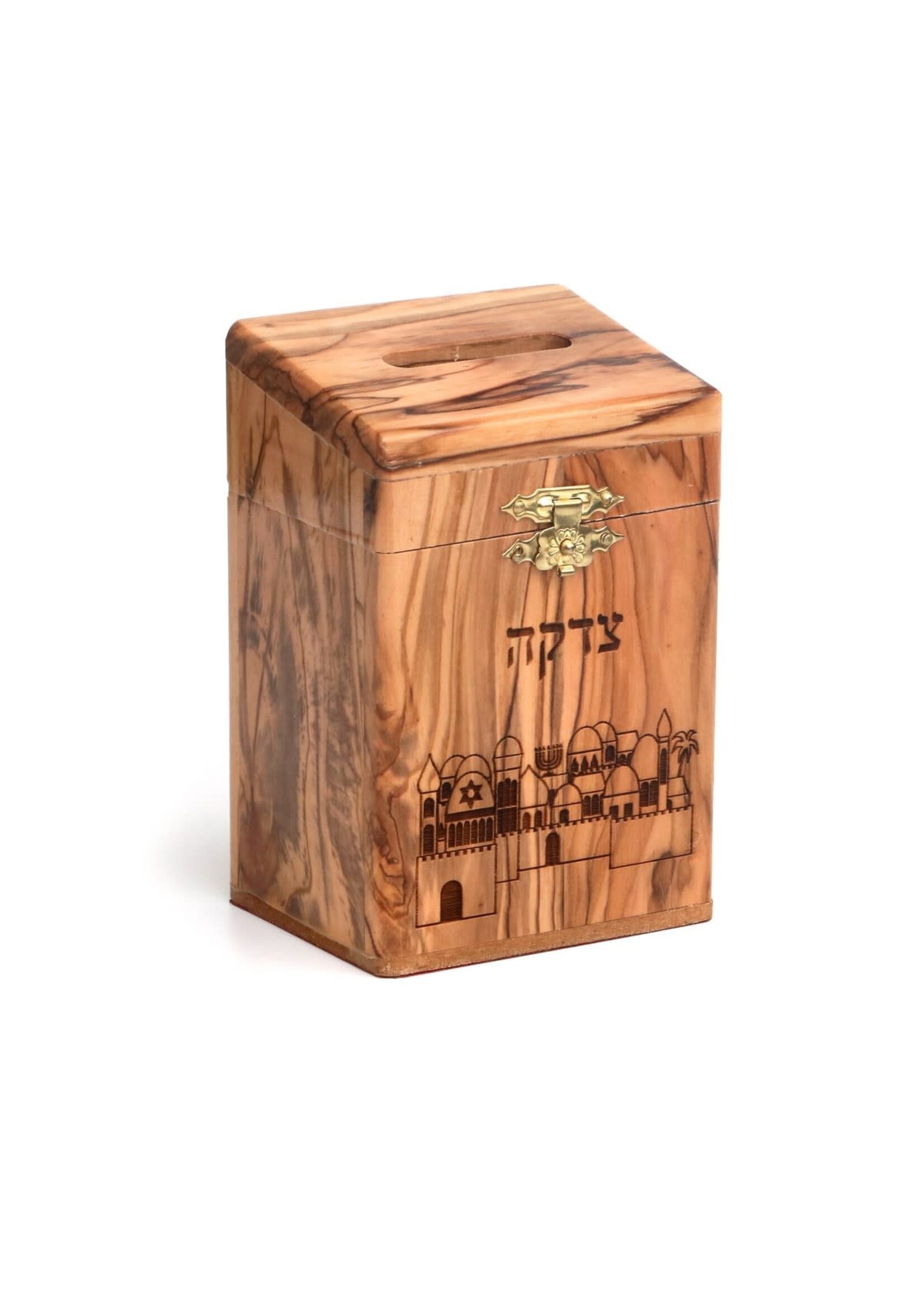 CHARITY BOX WOOD JERUSALEM CITY
