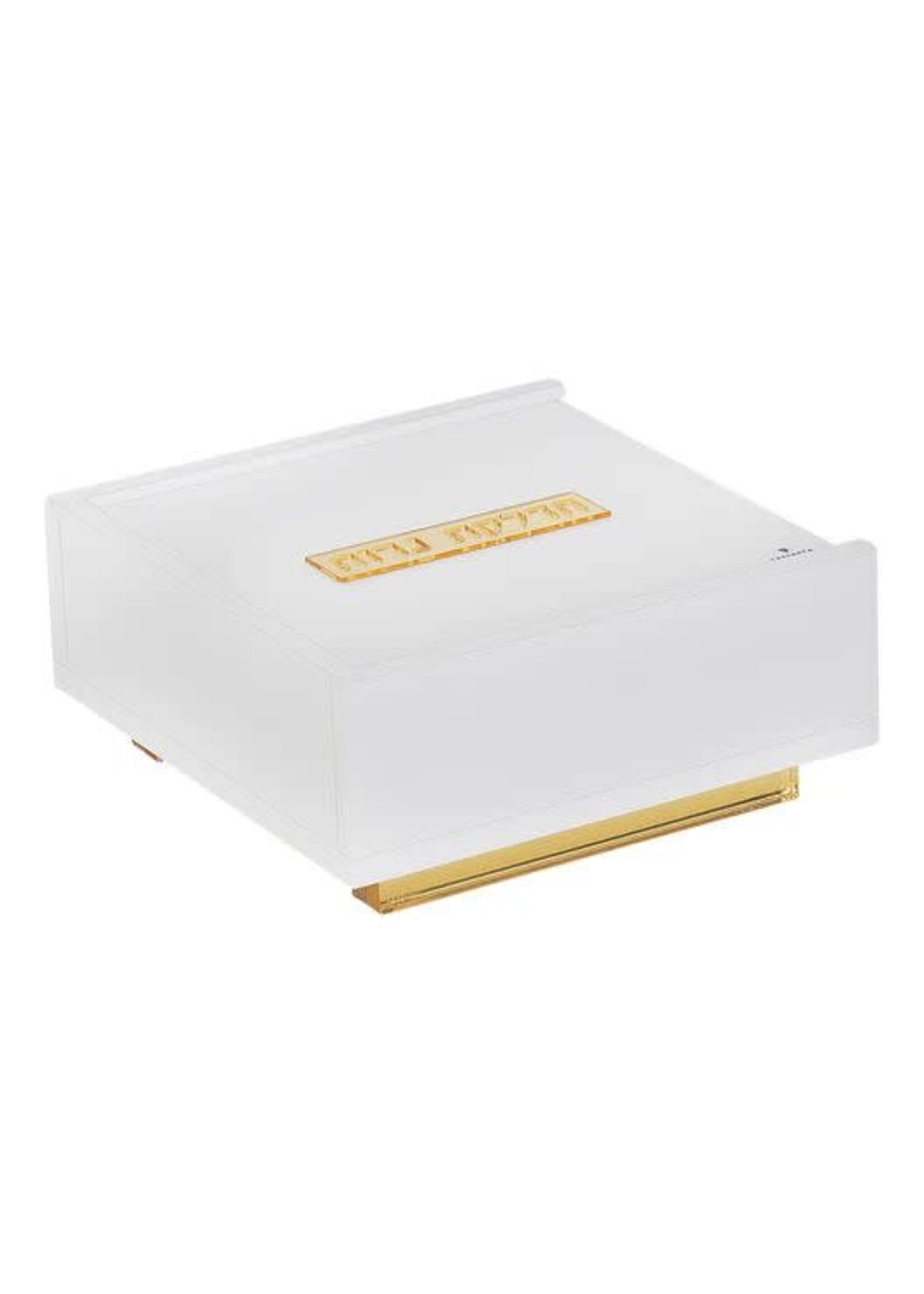 TRAVEL CANDLE SET WHITE ACRYLIC GOLD ACCENTS