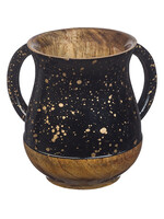 WASHING CUP MANGO WOOD BLACK WITH GOLD SPECKLES