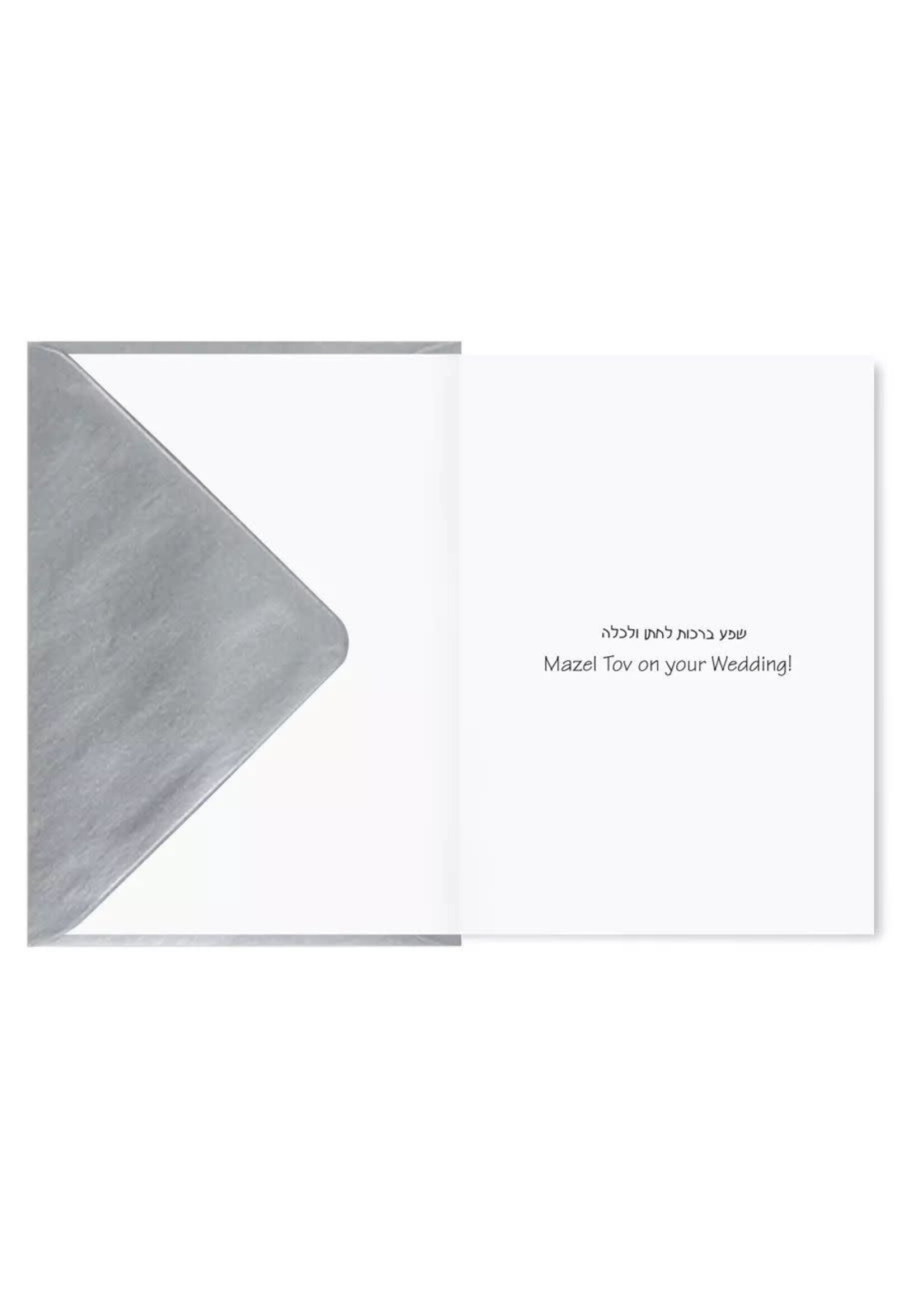 WEDDING CARD NEWLYWED CANS ON A CAR
