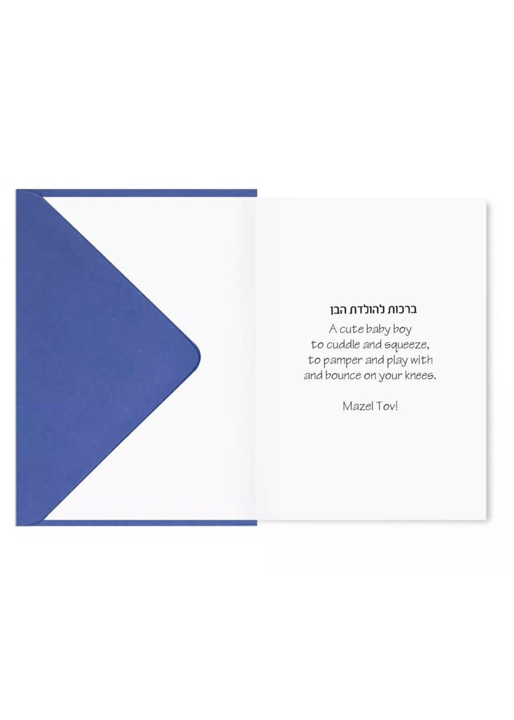 BABY BOY CARD BLUE STRIPED OVERALLS