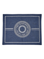 CHALLAH COVER NAVY CIRCLE BLESSING