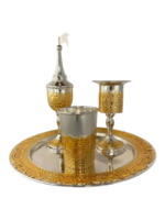 HAVDALAH SET GOLD JERUSALEM SILVER PLATE