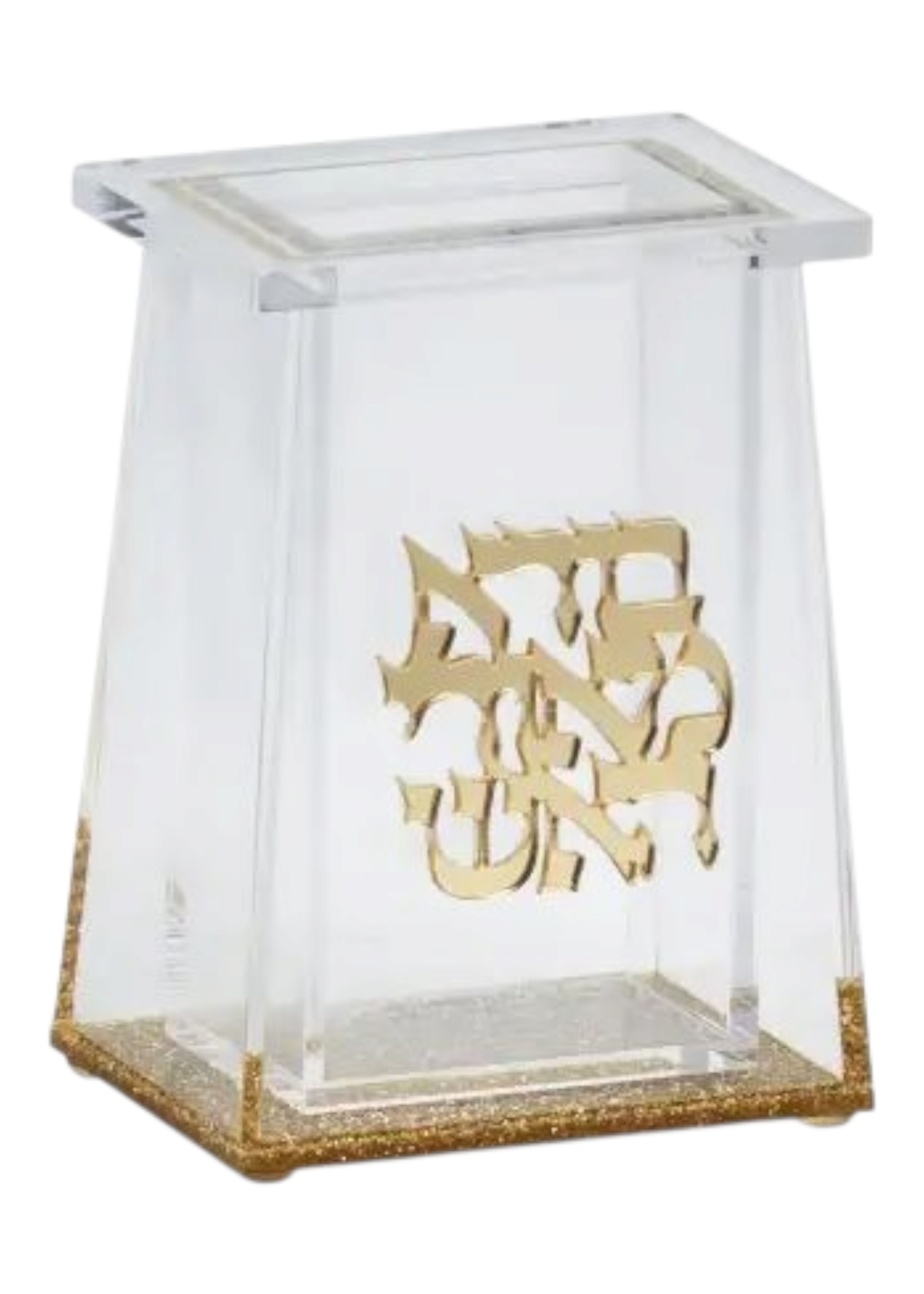 HAVDALAH CANDLE HOLDER ACRYLIC GOLD BLESSING