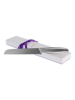 CHALLAH KNIFE  SWIVEL STRIPED STAINLESS STEEL