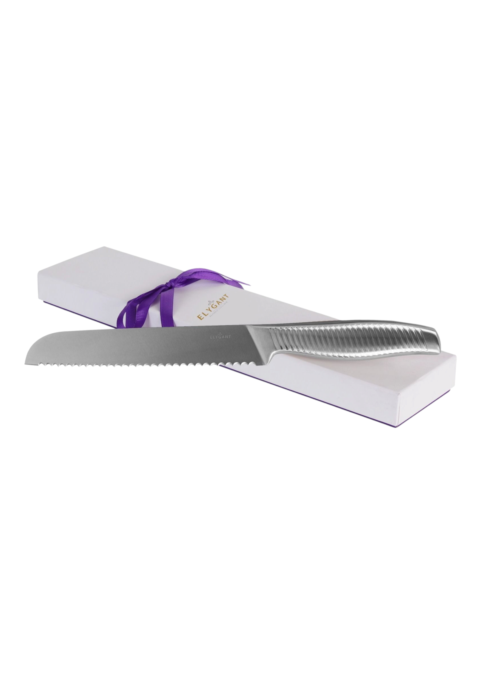 CHALLAH KNIFE  SWIVEL STRIPED STAINLESS STEEL