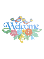 FLOATING WELCOME COLORFUL FLOWERS & BIRDS