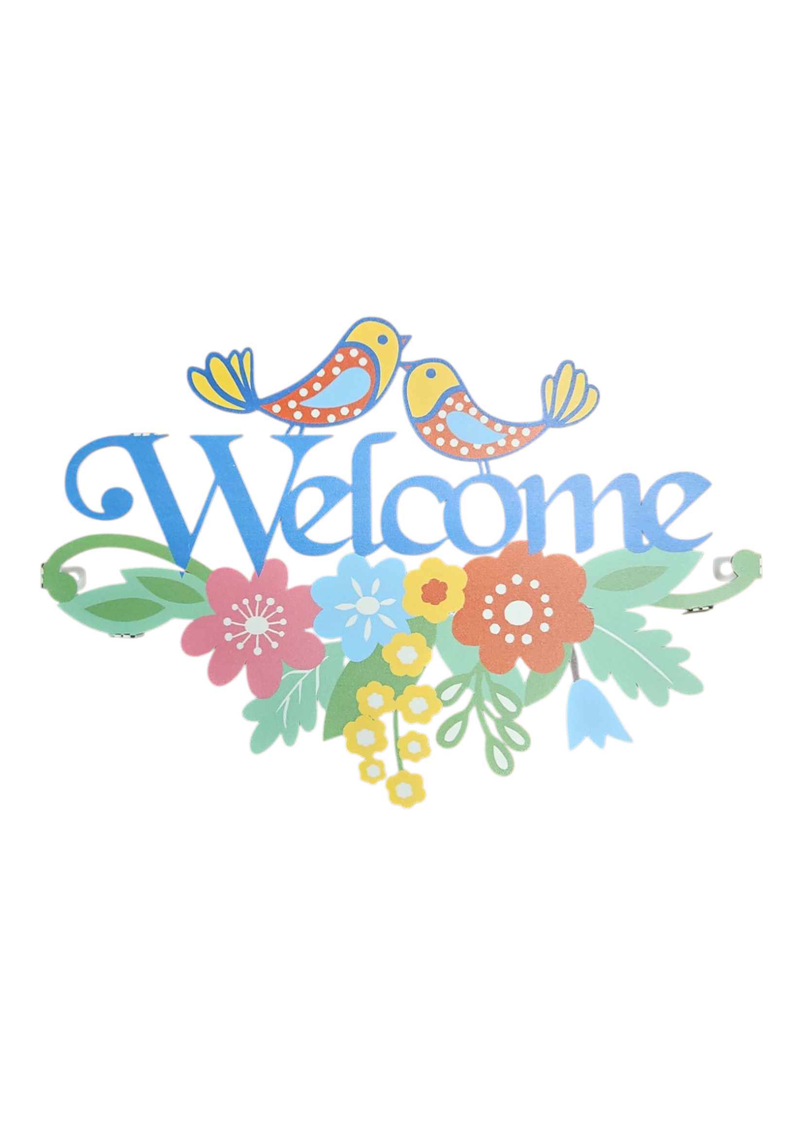 FLOATING WELCOME COLORFUL FLOWERS & BIRDS