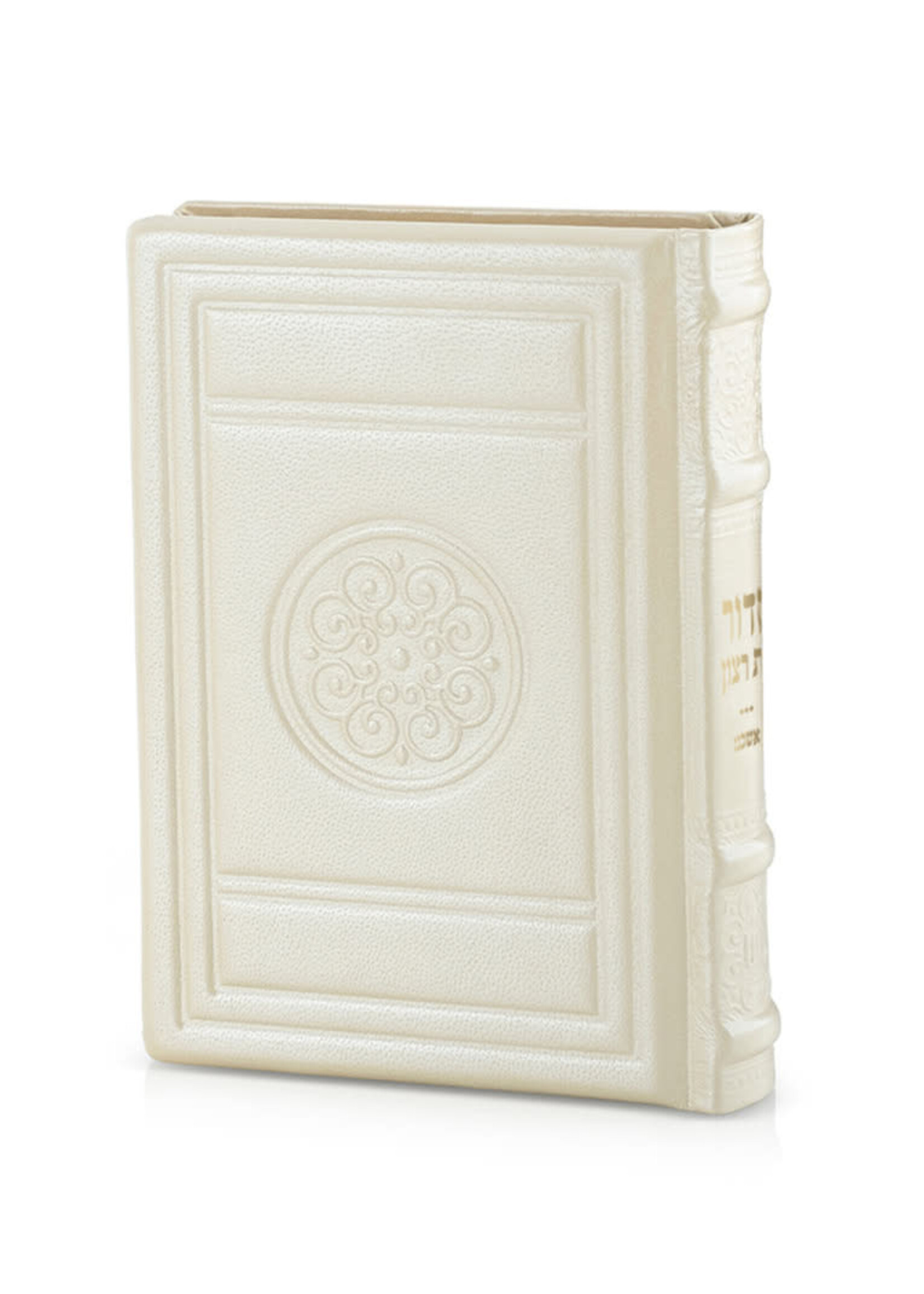 SIDDUR ASHKENAZ CREAM GENUINE LEATHER ROUND STYLE