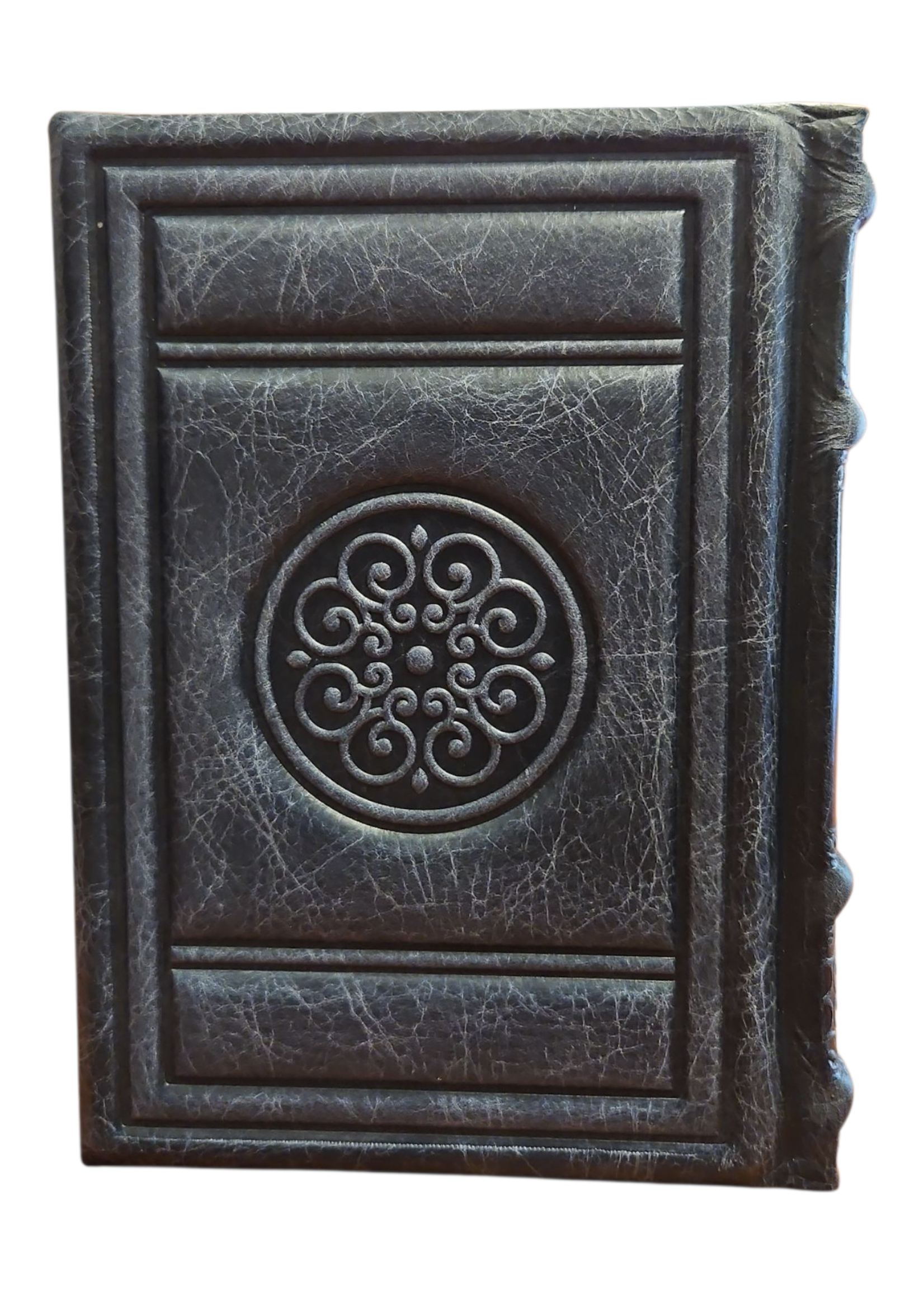 SIDDUR ASHKENAZ NAVY GENUINE LEATHER ROUND STYLE