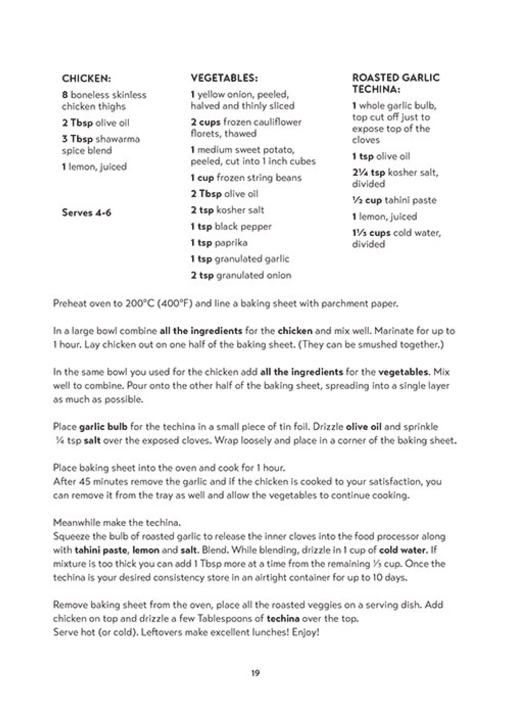 MICRO PEAS- BONELESS CHICKEN - MINI COOKBOOK
