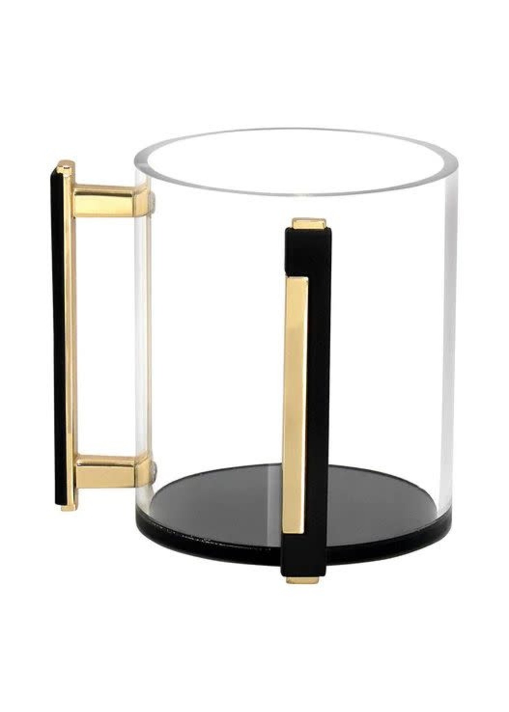 WASHING CUP ACRYLIC BLACK & GOLD HANDLES
