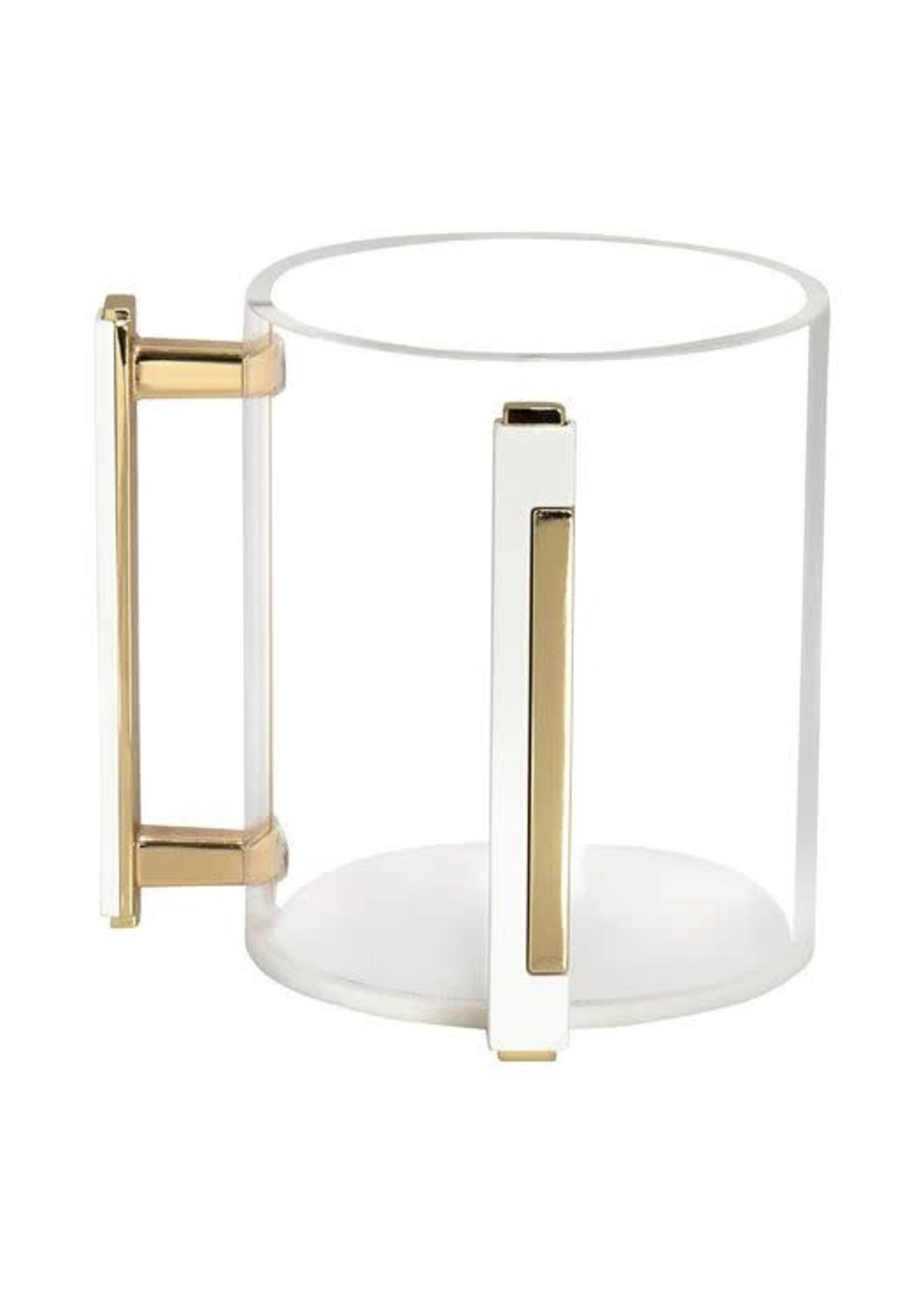 WASHING CUP ACRYLIC WHITE & GOLD HANDLES