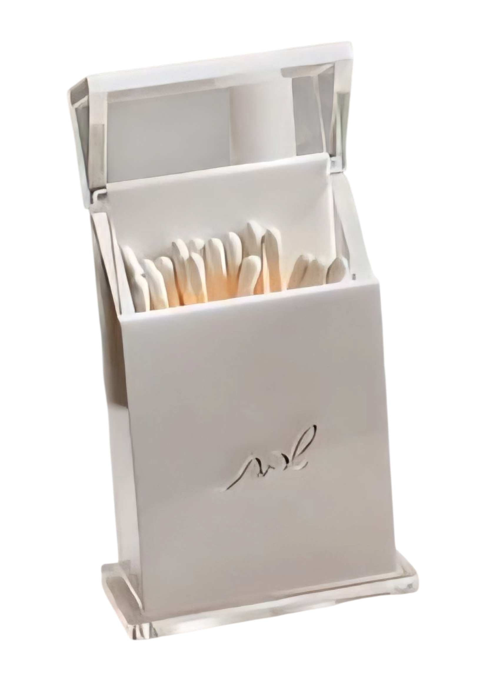 MATCH HOLDER CLEAR ACRYLIC WITH GOLD LASER CUT " SHABBAT"