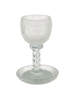 KIDDUSU CUP CRYSTAL SILVER FROST KIDDUSH SPIRAL CHIPS STEM