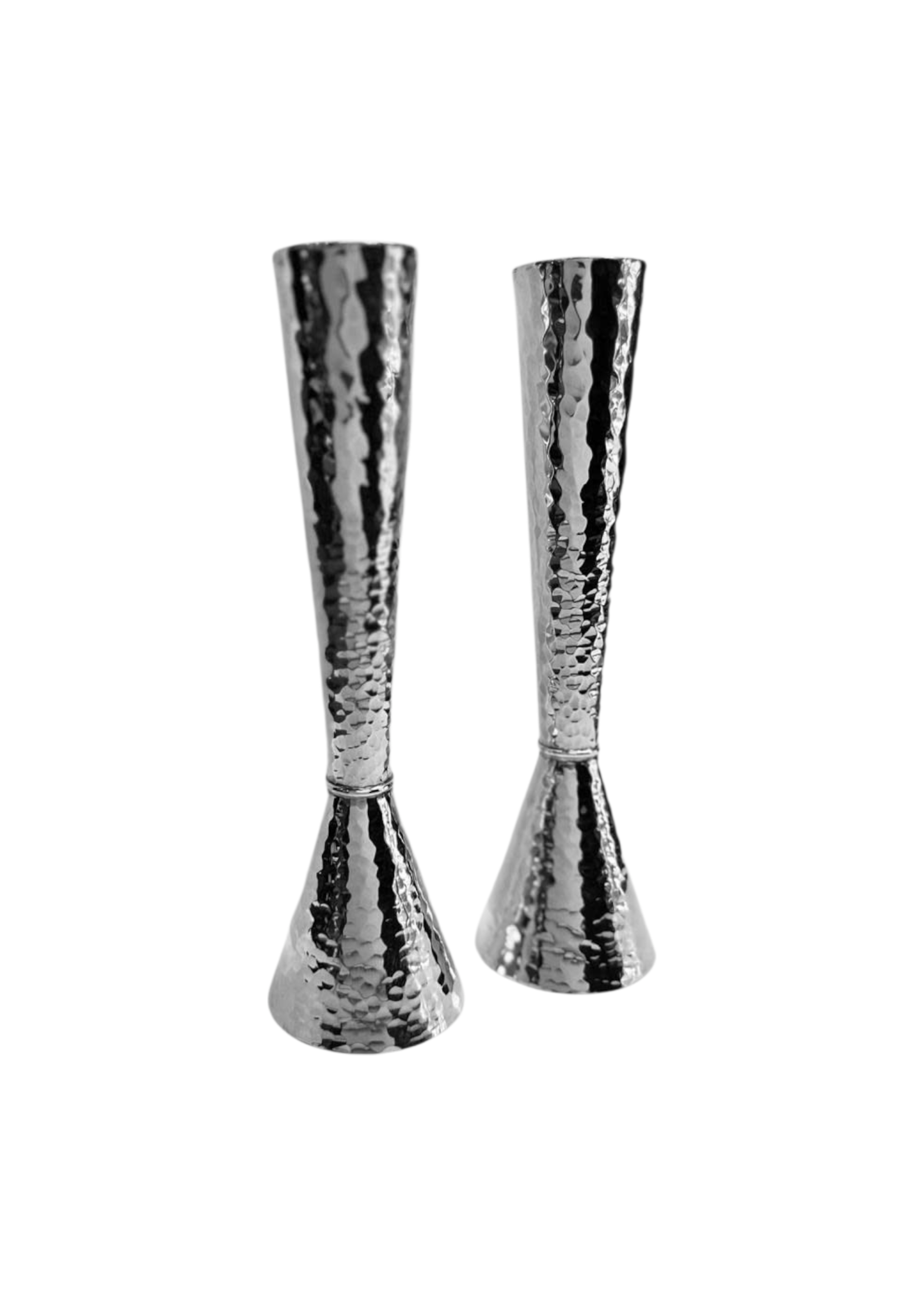 CANDLESTICKS HAMMERED CONE 925 -25 CM