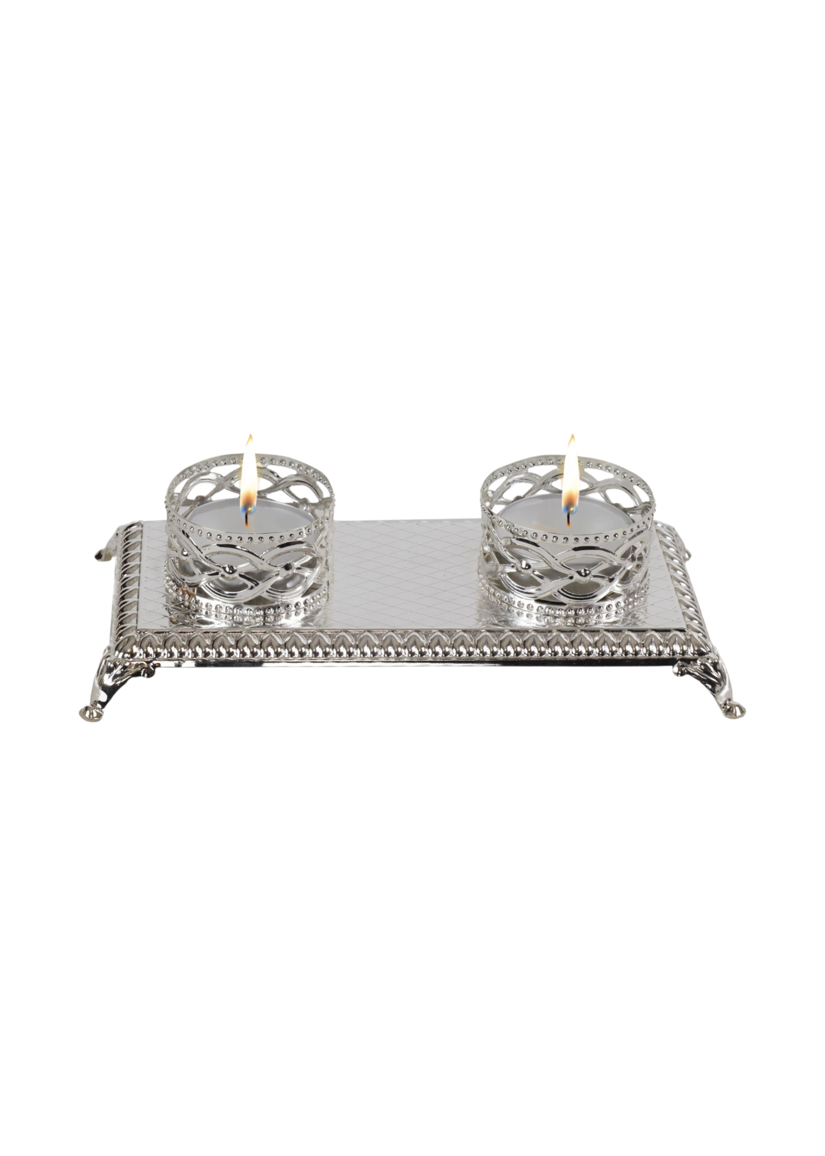 CANDLE HOLDER SILVER - TEALIGHTS