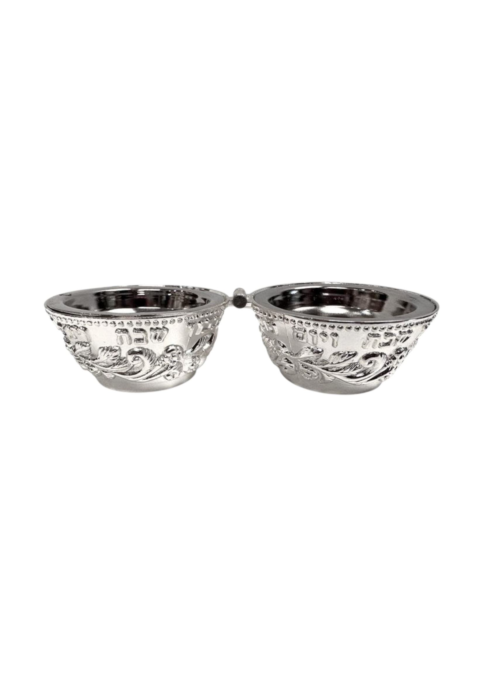 TRAVEL CANDLE HOLDER FLORAL NICKEL PLATE