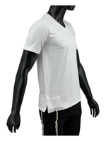 MMJ DRI-FIT TZITZIS ASHKENAZ ROUND NECK KIDS WHITE  SIZE 6