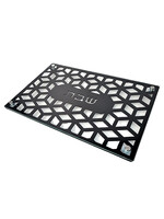 CHALLAH BOARD BLACK LASER CUT GEOMETRIC BLOCKS "SHABBAT"