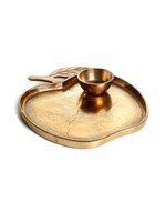 HONEY DISH ON GOLDEN METAL APPLE TRAY