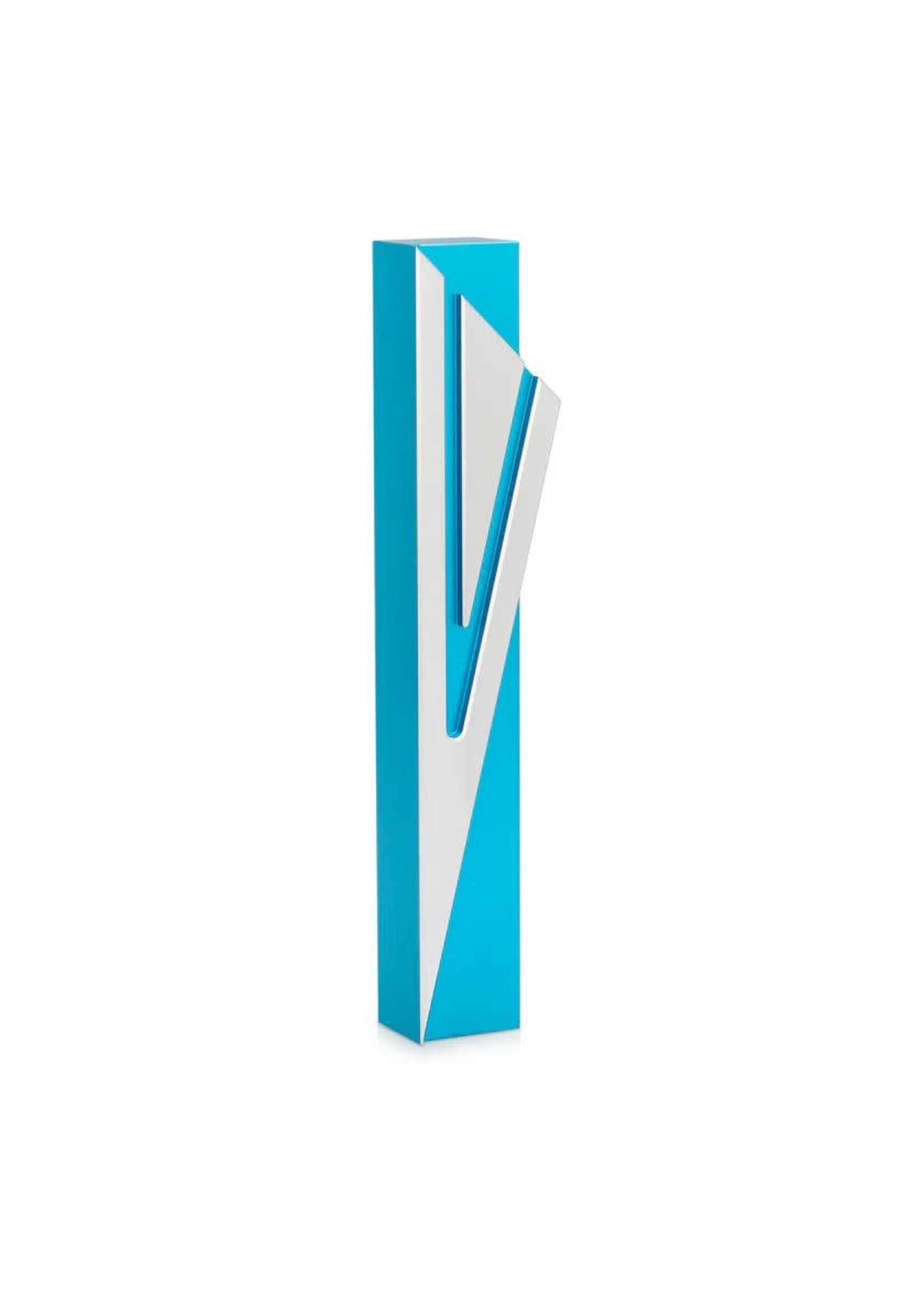 MEZUZAH COVER CAPITAL SHIN TURQUOISE 12CM