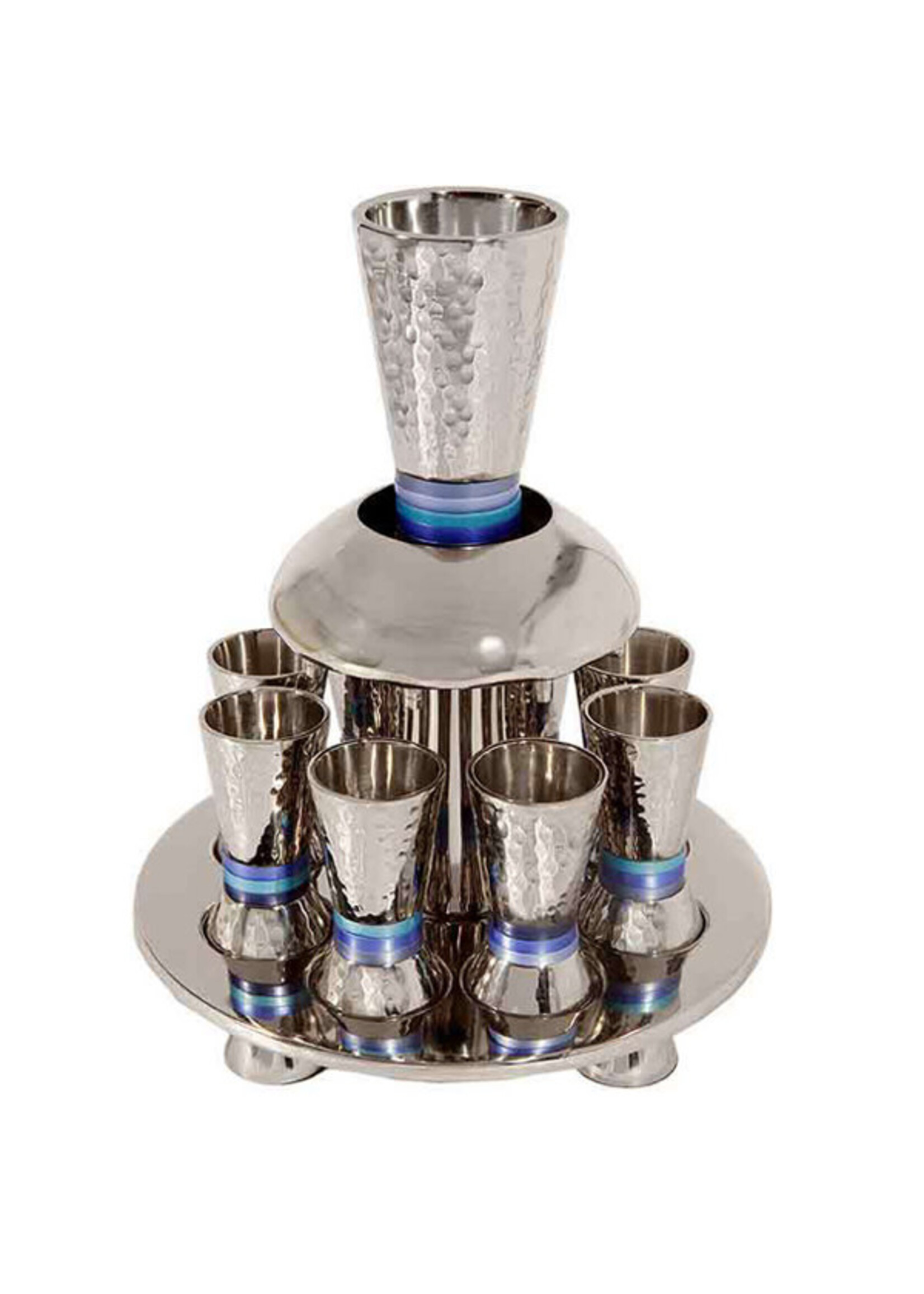 KIDDUSH FOUNTAIN HAMMERED NICKEL BLUE