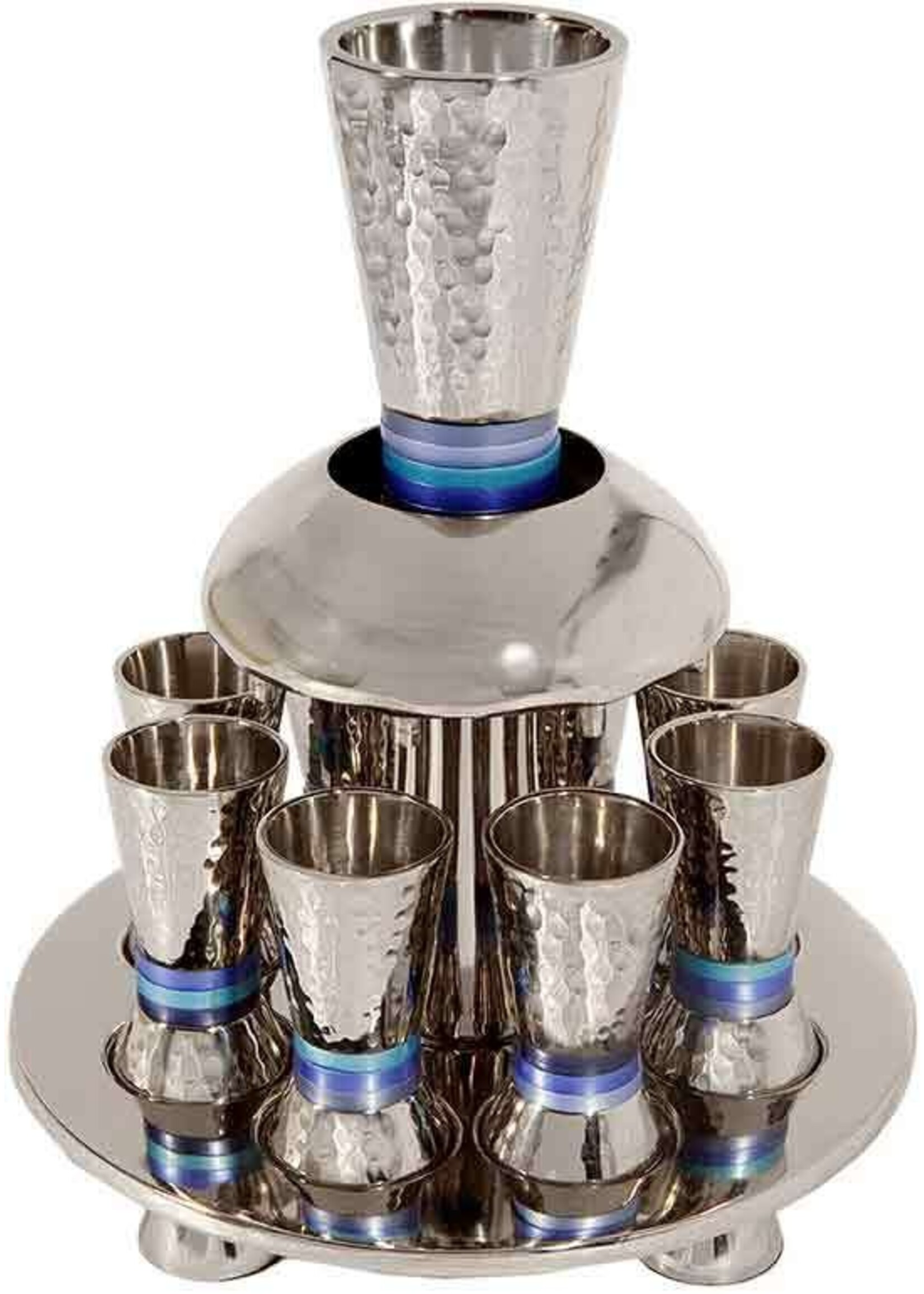 KIDDUSH FOUNTAIN HAMMERED NICKEL BLUE