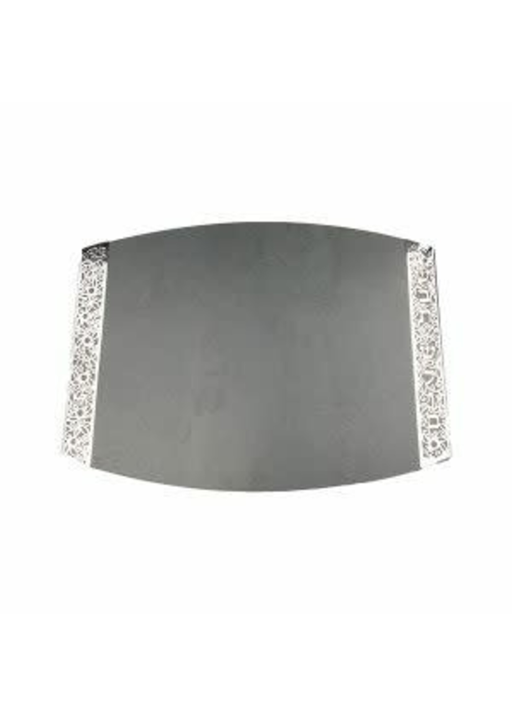 CHALLAH BOARD PORCELAIN WITH METAL LACE GREY