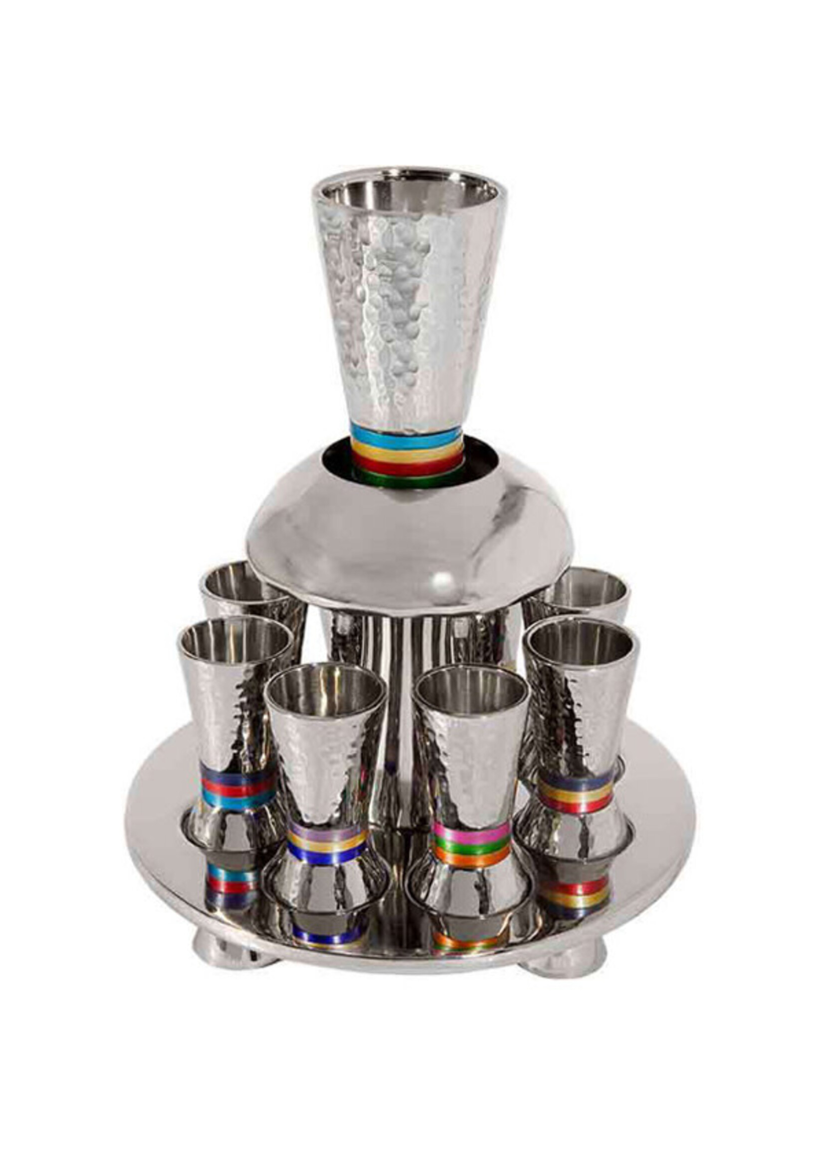 KIDDUSH FOUNTAIN HAMMERED NICKEL MULTICOLOR