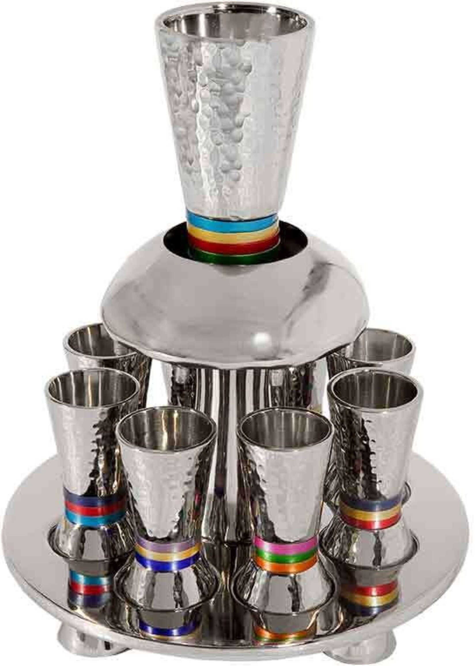 KIDDUSH FOUNTAIN HAMMERED NICKEL MULTICOLOR