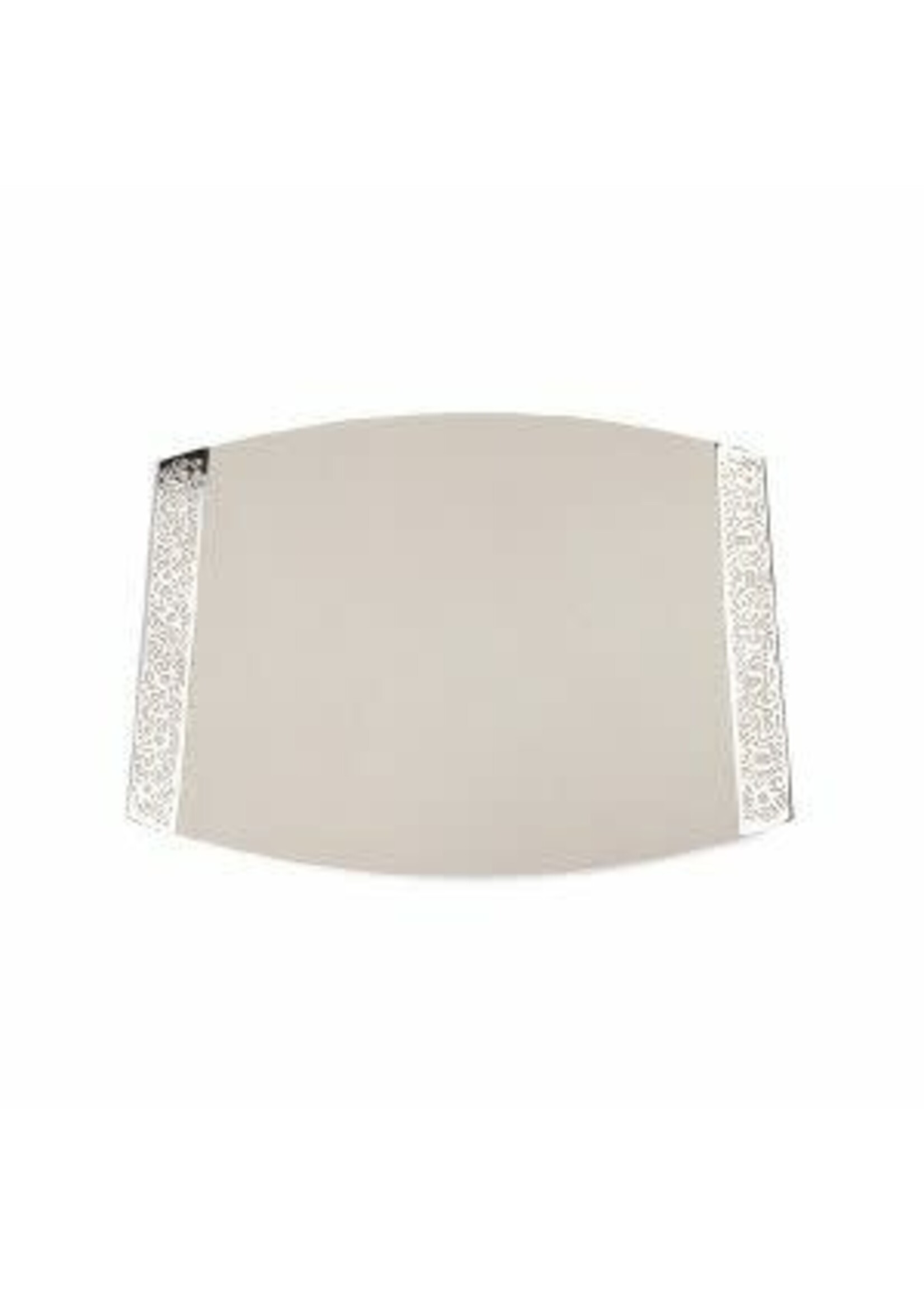 CHALLAH BOARD PORCELAIN WITH METAL LACE WHITE