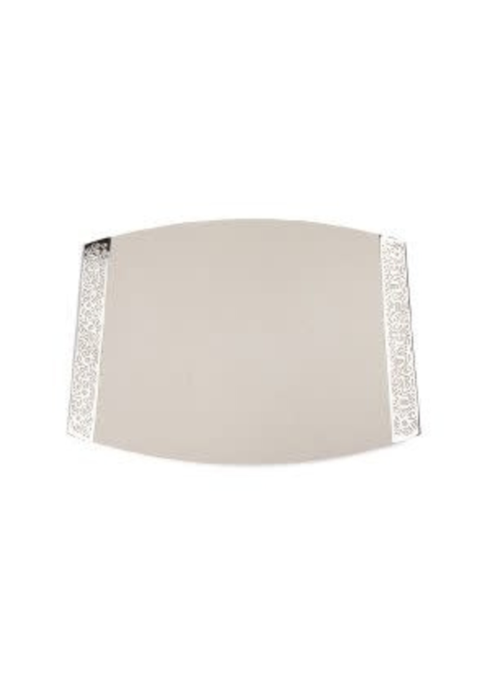 CHALLAH BOARD PORCELAIN WITH METAL LACE WHITE