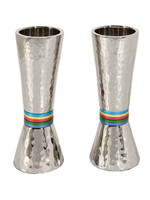 CANDLESTICKS HAMMERED NICKEL CONICAL RINGS MULTICOLOR