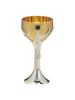 KIDDUSH CUP TREE OF LIFE GOLD & SILVER PLATE 6.5"